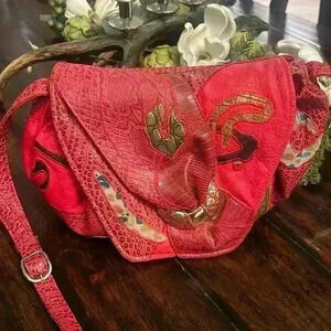 Vintage Alentino Nas Bag Korea Patchwork Mixed Media Abstract crossbody …